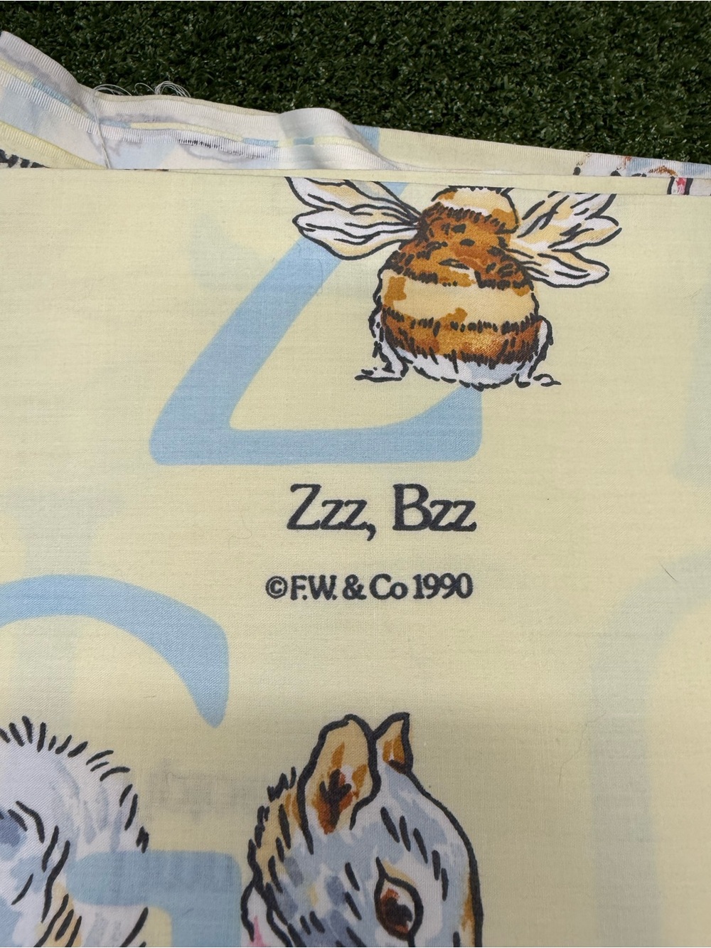 Vintage 1990 Peter Rabbit Alphabet Frederick Warne & Co. Fabric 4.25yd x90" - Picture 2 of 4